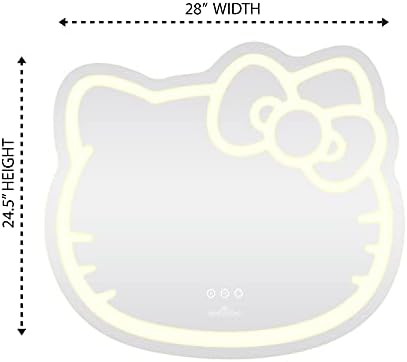 Utisci Vanity Hello Kitty zidno ogledalo sa Wi-Fi, pametno ogledalo za šminkanje osetljivo na dodir sa kontrolerom aplikacije i LED trakom koja menja boju