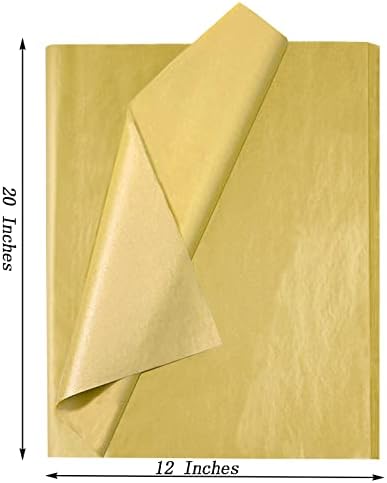 Ueerdand papir za umotavanje poklona za pakovanje 105 listova jednostrani metalni papir za umotavanje u rasutom stanju za DIY umjetnička djela dekoracija cvijeća 12 x 20 inča, zlato