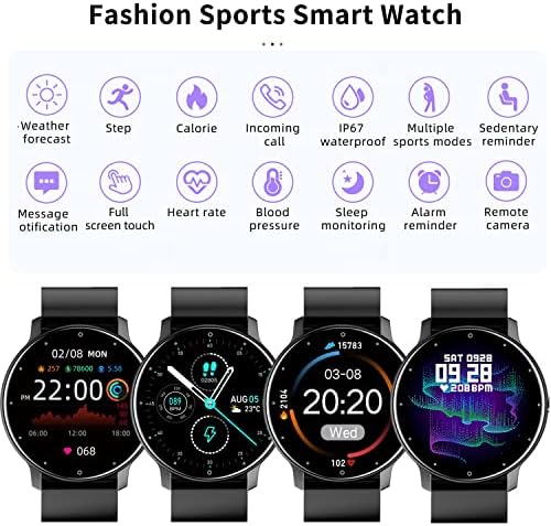 Smart Watch, fitness pratioče za muškarce, IP67 vodootporni HD smart smart za android / iOS telefoni, 24 sportove, praćenje aktivnosti sa monitorom za spavanje / otkucaji srca, Pedometar, Štoperica