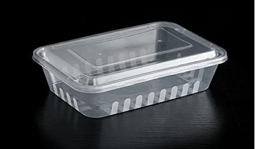 40oz 50oz crna prozirna plastična posuda za pripremu obroka / plastična posuda za poneti