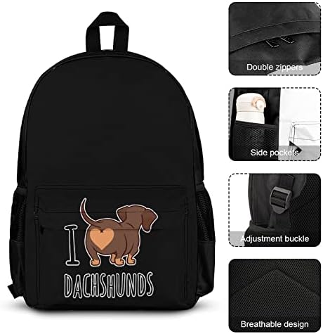 Volim jazavčar ruksaci Setovi za školska putovanja Daypack Prints Bookbag sa ručkom torba i pernica