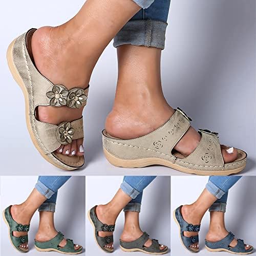 Neugodne sandale za žene Dressy Ljeto, ženske sandale Ortopedske otvorene nožne sandale retro protuklizne udobne prozračne cipele