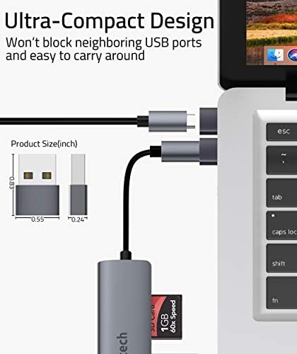 Syntech USB C ženski na USB muški Adapter paket od 3 [aluminijumska ljuska, visoka stabilnost] Tip C Konverter