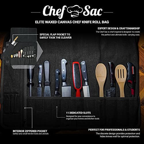 Chef sac Elite Chef Knife Roll torba sa uključenim štitnicima za noževe od 10 pakovanja