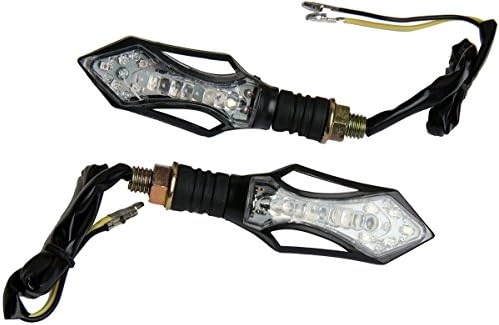 MotorToGo crni LED Žmigavci za motocikle Clear Lens crna strelica LED Žmigavci svjetla blinkeri kompatibilni