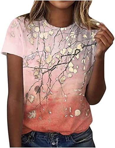 Majica bluza za djevojke Ljeto jesen odjeću trendi kratki rukav pamuk Crewneck cvjetna grafička lounge bluza w9 w9