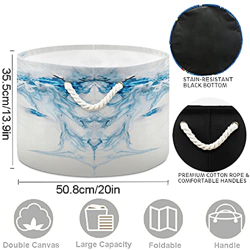 Vissunny Blue Creative Sažetak Ručno oslikano košare za pranje rublja od pohrane kante za odlaganje košara