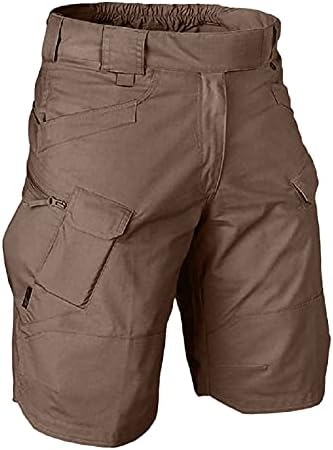 WenKomg1 tkani teretni kratke hlače za muškarce, povremeni elastični struk pune boje koljena duljina atletika
