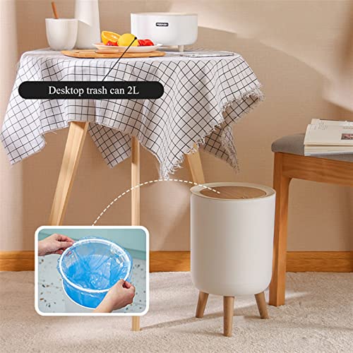 Lody Trash limenka, kuhinjski smeće može drvena kanta za smeće za kupatilo za kupatilo Press poklopca za dušta