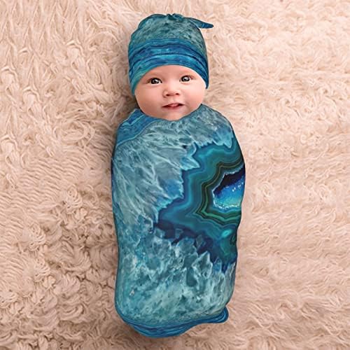 Newborn Swaddle deke Gat setovi mekaste rastezmene lijepe teal plave akva terkizne geode geode za bebe koje primaju