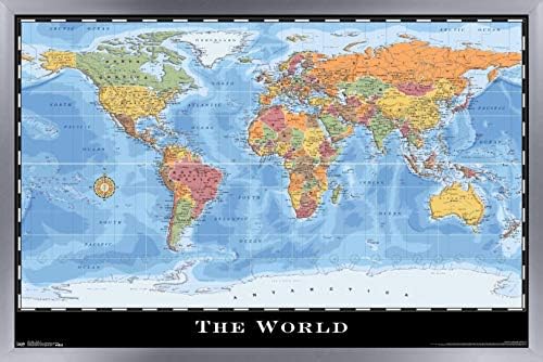 Trendovi Međunarodna Karta Svijeta zidni Poster 22.375x 34
