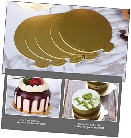 Yardwe Mousse food Mat Mini papirne čaše pribor za pribor posude za svadbene torte papirna ploča za torte okrugla podloga za torte donje ploče desertna ploča za torte kartonske baze Zlatna pica 200kom
