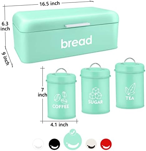 Teamfar kutija za hleb, velika metalna kutija za hleb sa šećernim čajem kanister za kafu Set za kuhinjsku