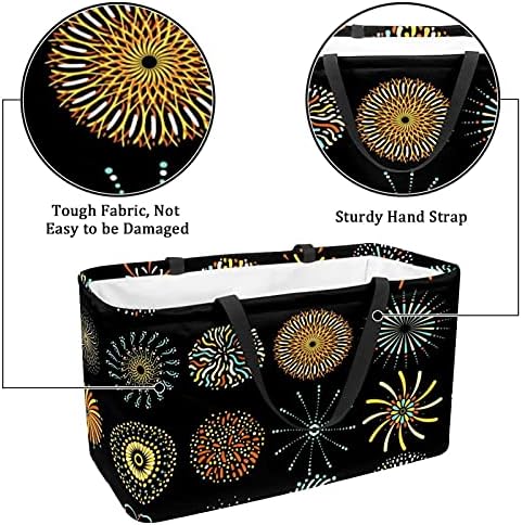 50L Shopper torbe vatromet uzorak sklopiva kutija za kupovinu torba za namirnice sa ručkama, za višekratnu upotrebu