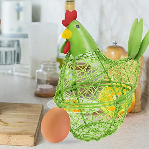 PRETYZOOM žičana korpa u obliku piletine kokoška držač za jaja Farma korpa za sakupljanje svježih jaja Prijenosna