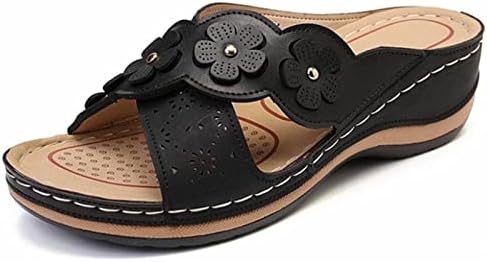 Papuče za žene Vintage Cross Open Toe Slide Cvjetni decoke Sandale na otvorenom Pješačke ploče Ljetne
