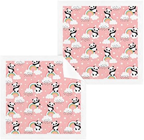 Kigai 2 Pack Pink Slatka Panda krpelja - meka ručnici za lice, ručnike za teretanu, hotel i spa centar, pure pamučni prstiju ručnici