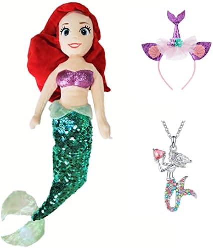 Yoriko 19 Mermaid Mekana plišana lutka sa sirenom glavom i sirenom ogrlicom, sirena poklon za djevojčice