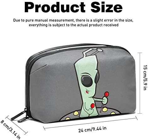 Retro Funny Cartoon Alien torba za šminkanje za torbicu Prijenosna torba za organizatore putovanja za toaletne potrepštine kozmetička torba za žene