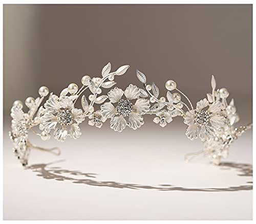 SWEETV svadbena traka za glavu Srebrna tijara za mladenke Headpieces za vjenčanje Hair Accessories for