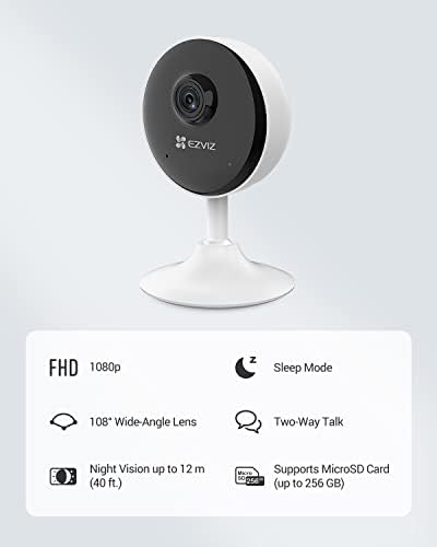 Ezviz zatvorena sigurnosna kamera 1080p WiFi monitor za bebe, pametno otkrivanje pokreta, dvosmjerni audio, 40ft noćni vid, radi s Alexa i Google asistent