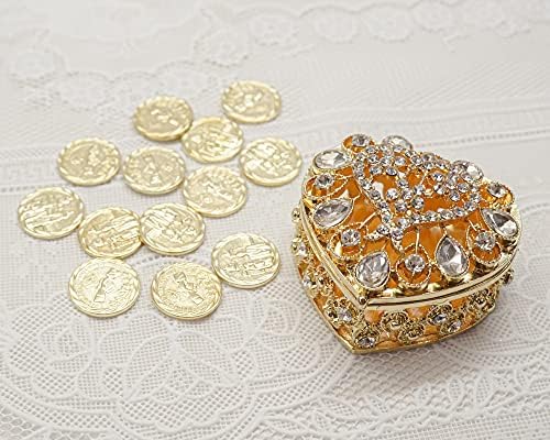 Lassos Boutique Dekorativni okvir zlatni monderske marače kutije, Arras para boda sa jedinstvom kovanica