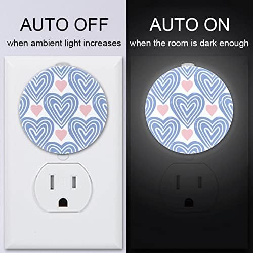 2 paketa Plug-in Nightlight LED Night Light Line srce sa senzorom sumrak-to-Dawn za dečiju sobu, dečiju sobu, kuhinju, hodnik