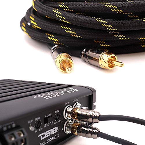 Elite Audio Pro ofc bakrena 2 kanala 6 FT RCA Audio Interconnect stereo kabel sa trostrukim oklopnim oklopom, četverostrukim silampom mesinganim bakrenim konektorima i bakrenom olovom za odvodnu žicu za najbolje otkazivanje buke