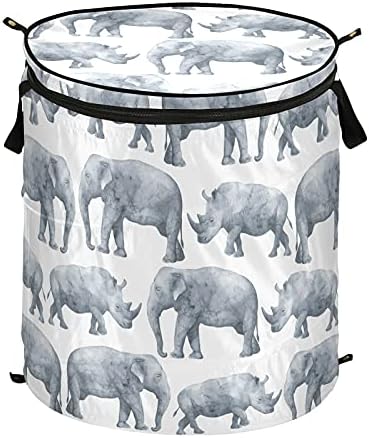 Elephant je ispisano pop up rublje koči s poklopcem sklopiva košara za pohranu skraćenom rublja