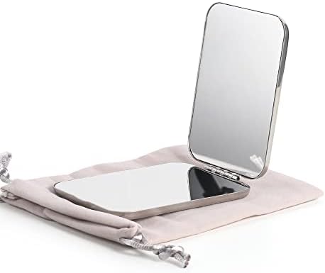 Dynippy kompaktno ogledalo od nehrđajućeg čelika 【ne Staklo 】 džepno ogledalo za šminkanje za