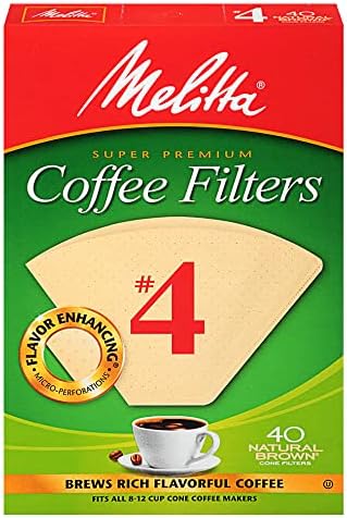 Melitta Cone filteri za kafu sa oznakama mjere broj 4 bijeli 40 Count pakovanje od 2
