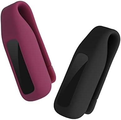 Kwmobile 2x držači kopči kompatibilni sa Fitbit Luxe-Set za zamjenu držača na kopčama-Crna / Bordeaux