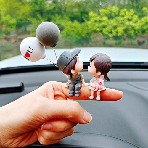 Jvhgubay 4pcs slatki crtić crtići pribor za uređenje automobila Romantične figurine Lopove Anime