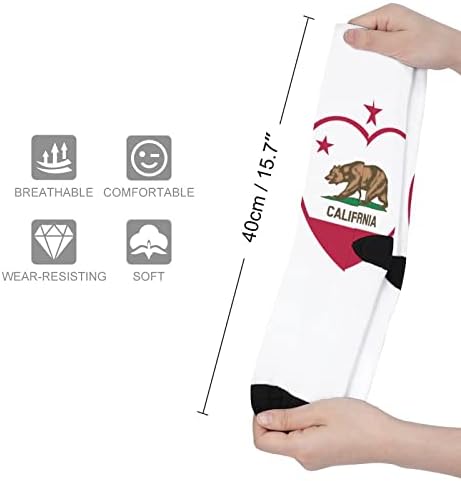 Kalifornijska zastava za molbu odštampane boje uboda čarape Atletski koljena visoke čarape za žene muškarci