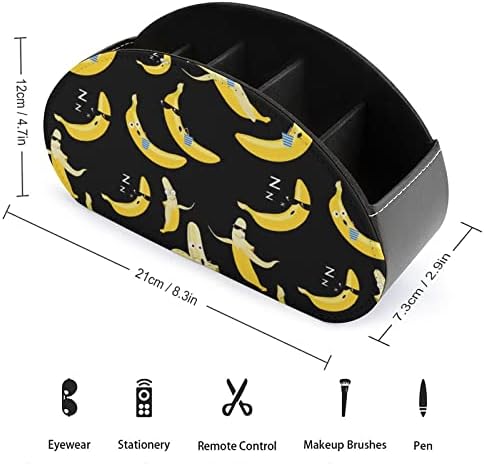 Smiješne banane sa naočalama PU kožna držač za daljinsko upravljanje Organizator stola za odlaganje s 5 odjeljaka