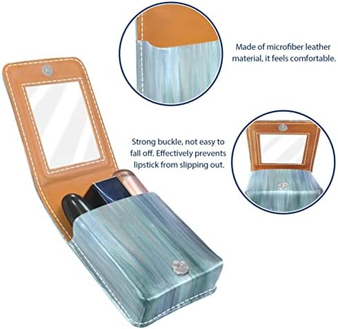 Oryuekan Mini šminka za šminku sa ogledalom, kutijom za ruševe za kožu u obliku kvačila, sive apstraktne