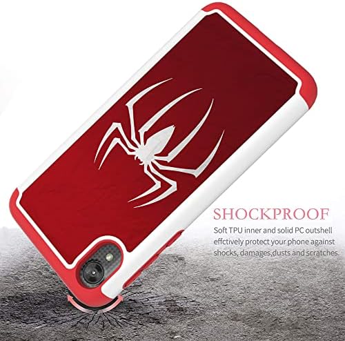 Sunshine-Tech Moto E6 Case, Motorola Case-Super Hero Red Pattern Shock-Absorption Hard PC i unutrašnji