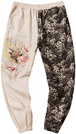 Dječak kliznite labav mens japanski retro trend plus veličine vezene boje podudaranje casual pantalona FR pantalone za muškarce