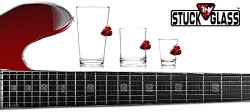 Stuck in Glass UP the ANTE pint GLASS | poker CHIP / Original Embedded 16oz Pivsko staklo / crno