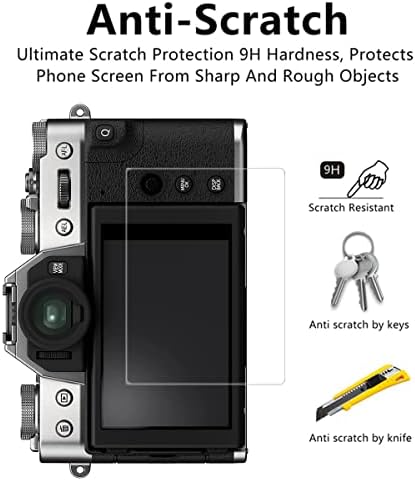 Viesup Zaštitno staklo za kameru Fujifilm X-T30, [2-pack] 9h Tvrdoća kaljeno staklo protiv mjehurića protiv ogrebotine ultra-čisto za Fujifilm X-T30 II X-T30II FUJI X-T30 Mark II