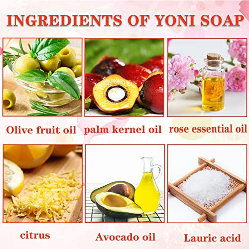 2 kom Yoni sapunice za žene, ručno rađeni prirodni Yoni Bar PH Balanced i V sapun za čišćenje za žene, sav prirodni sapun sa pjenom od mjehurića, Yoni Wash Away miris 3.53 oz/100g