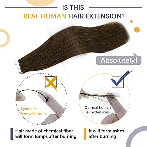 Velike ponude:smeđa traka u ekstenzijama za kosu prava ljudska kosa 4 22 inča 50g / 20kom i smeđe kopče