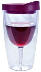 TUMBLER WINE - 10oz izolirani vino dvostruki zid akril sa Merlot Crvenom pićem kroz poklopac - vino 2GO!