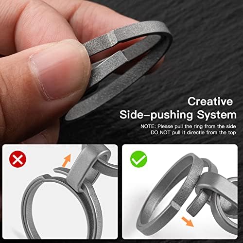 Tisur Tisunium ključni prstenovi za privjesak za ključeve, bočni prsteni za ključeve Split Keyring Heavy Duty Keychain prstena