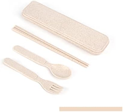 PRABI Creative Wheat Straw Spoon vilica štapići za jelo trodijelni Set prijenosnog posuđa za vanjsko putovanje