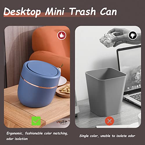 Mini smeće sa poklopcem s poklopcem malih kanta za smeće može se kontratirati press -type -type sitni otpad za kontratop, ispraznost, ured ili stolić za kavu - narančasta