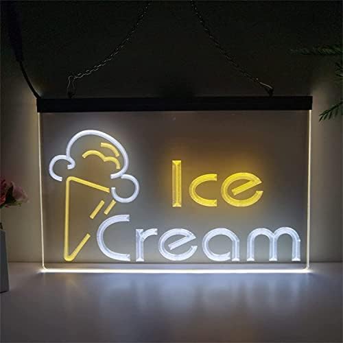 DVTEL Sladoled LED neonski znak, trgovina Diction Decor Noćna svetla Akril Neonska svetla, Window zidni zid