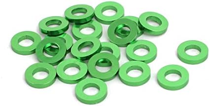 Iivverr 20pcs debljina 1 mm m3 aluminijska legura ravna fende-r vijak za pranje zelene boje (20pcs 1 mm debljina