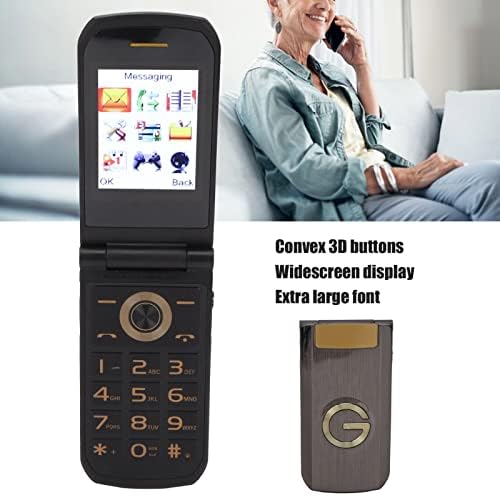 Seniors Flip mobitel, veliki tamd zvučni zvučnik otključani telefon, dual sim 2,4 ekranu 32 + 32MB, 4800mAh