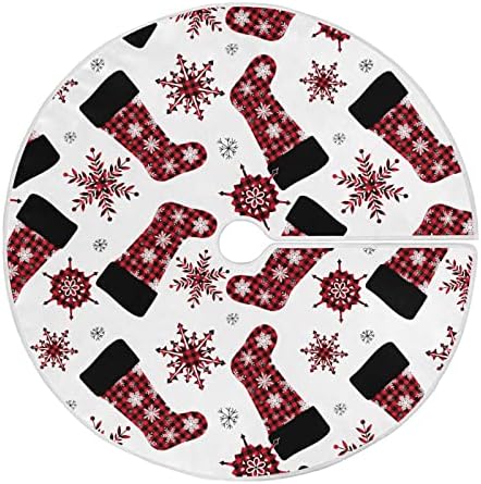 Buffalo plaid božićne čarape Snowflakes Božićna suknja 36inch Početna Dekor za Xmas Tree Suknje Mat za božićne ukrase Kućni ukras